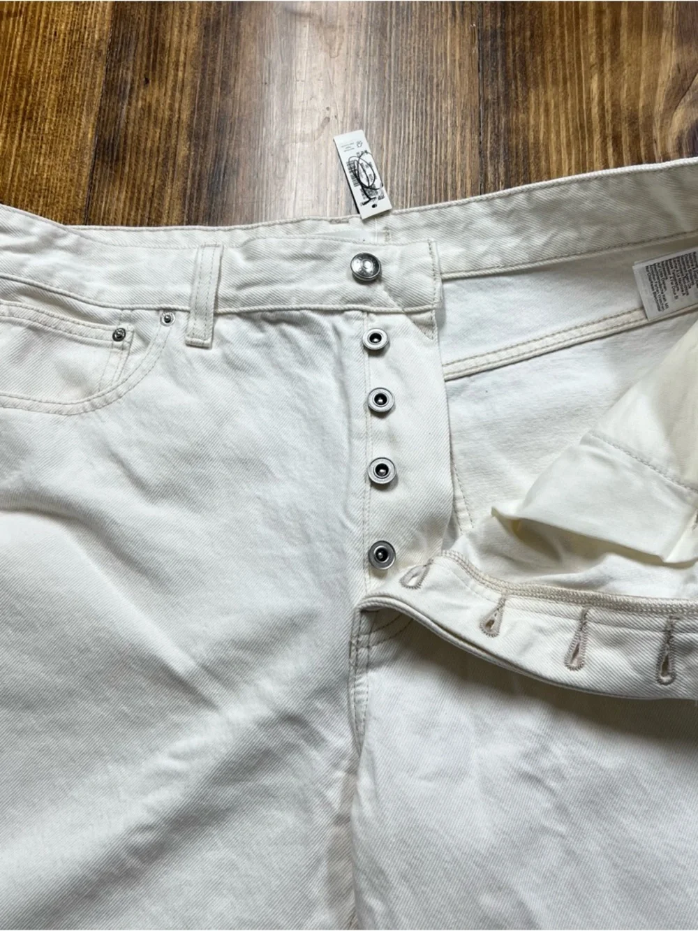 Madewell The Tall Darted Barrel Leg Jean Vintage Canvas Cream White Size 30 Tall